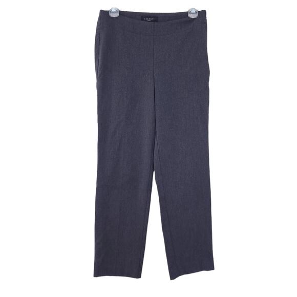 Talbots Career Heritage Pants 4P Gray Casual, Flat Front, Straight Leg, Side Zip - Picture 1 of 4